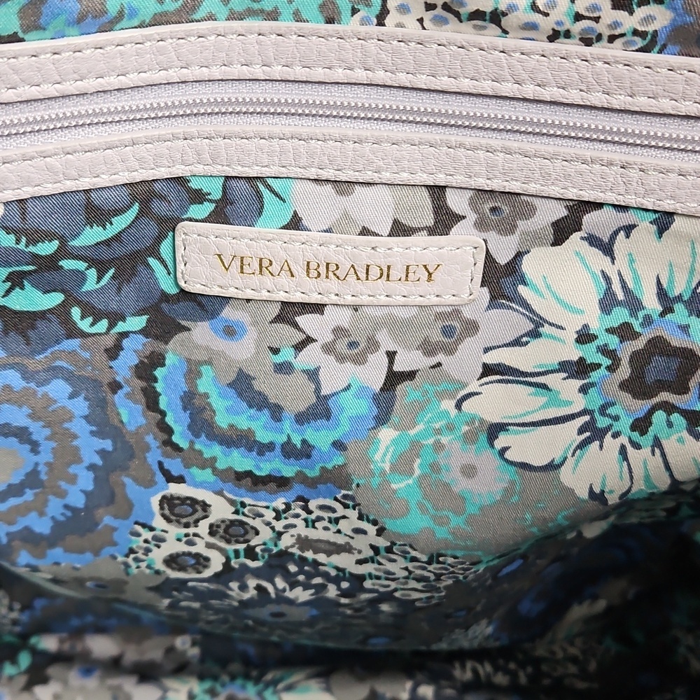 Vera Bradley Light Lavender Leather Leah Large Quilted Tote 15" x 13" - Picture 7 of 10